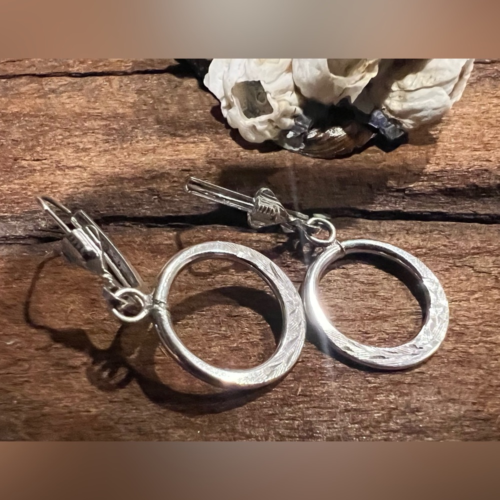 Artisan 925 Sterling Silver Earrings Hoops Loops Leverback Drop Dangle 3 cms